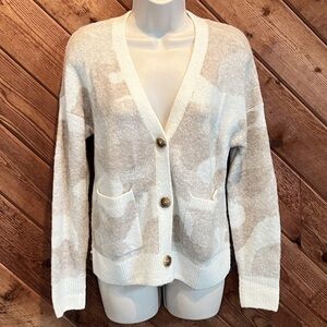 NWT Lucky Brand Long Sleeve Button Down Colorblock Knit Cardigan Sweater Small